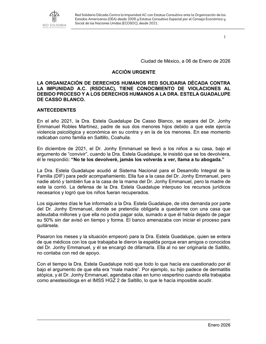 Red Solidaria Década Contra la Impunidad AC tweet media