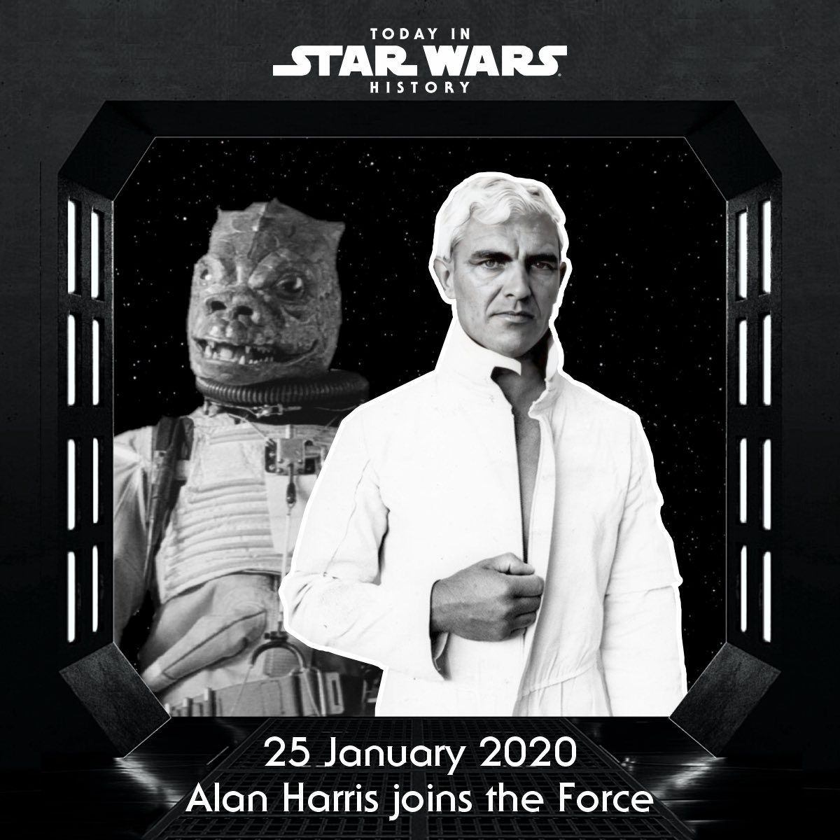 TodayinStarWars's tweet image. 25 January 2020 #TodayinStarWarsHistory Six years ago today, British artist and performer Alan Harris joined the Force #Bossk #AlanHarris #BobaFett #BespinGuard