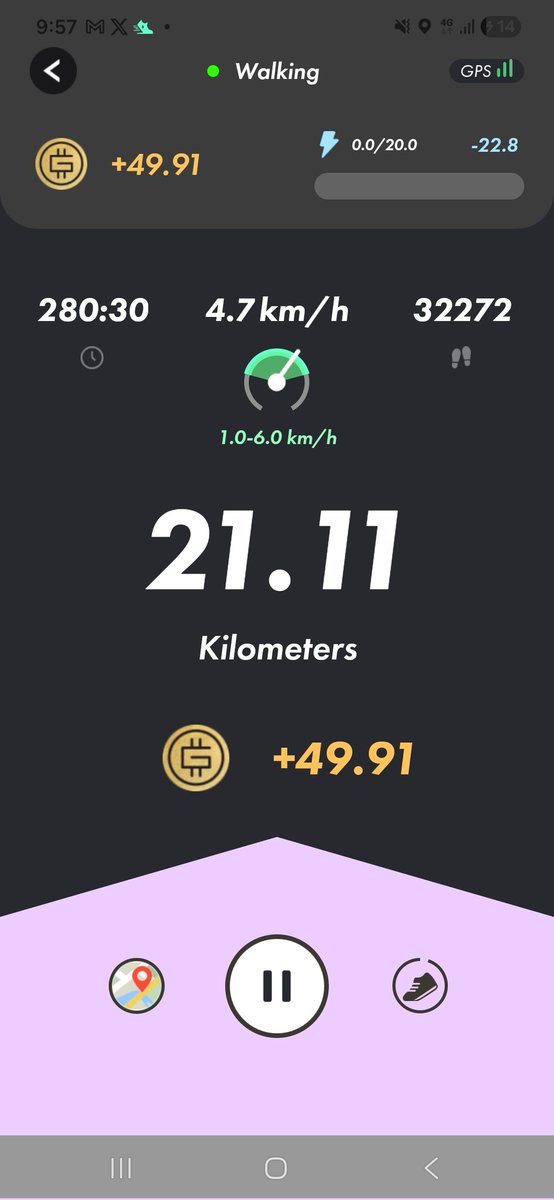 Vector3nn's tweet image. 多忙の中21km 完了🫡
なんとか頑張った😤🔥

#STEPN