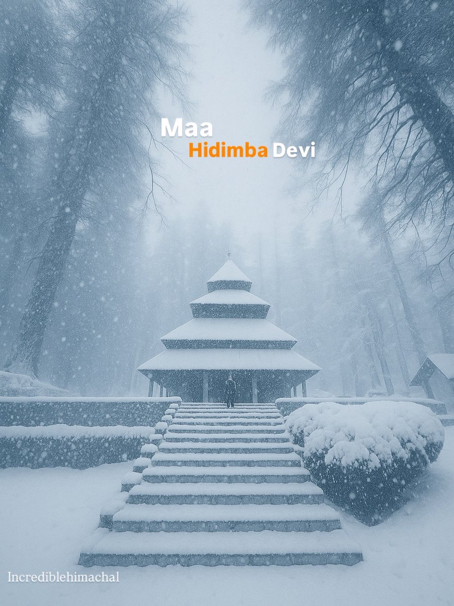 Maa Hidimba devi temple looking stunning after snowfall in manali