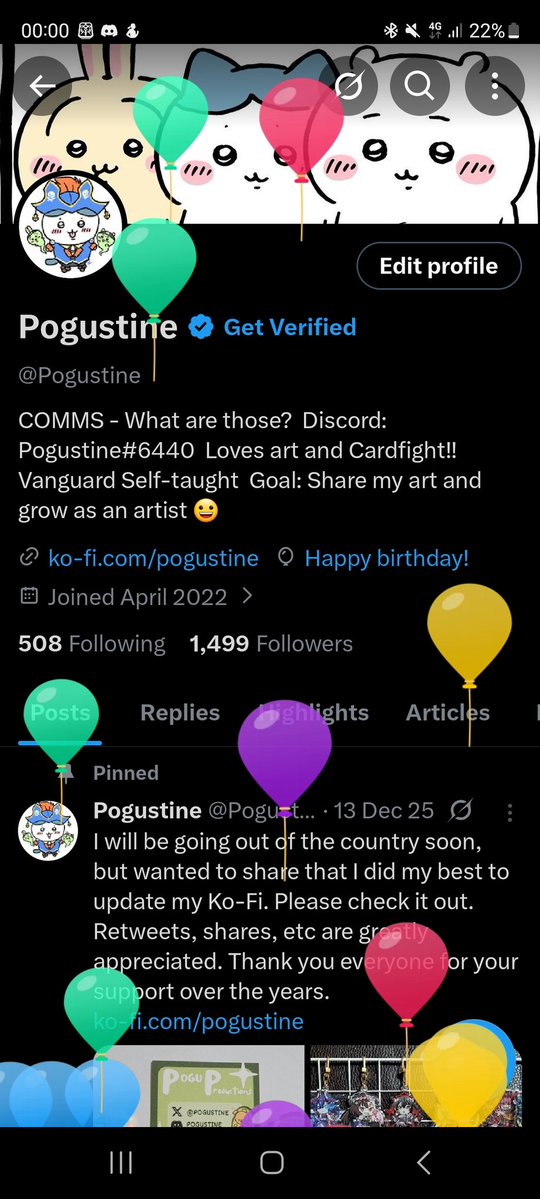Pogustine's tweet image. Guess its balloon day