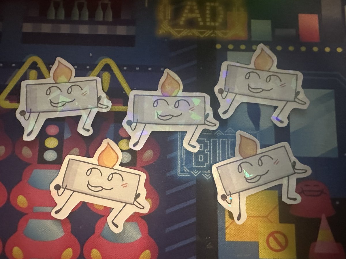bjectdreamscape's tweet image. here are my fake candle stickers i just made #objectkerfuffle