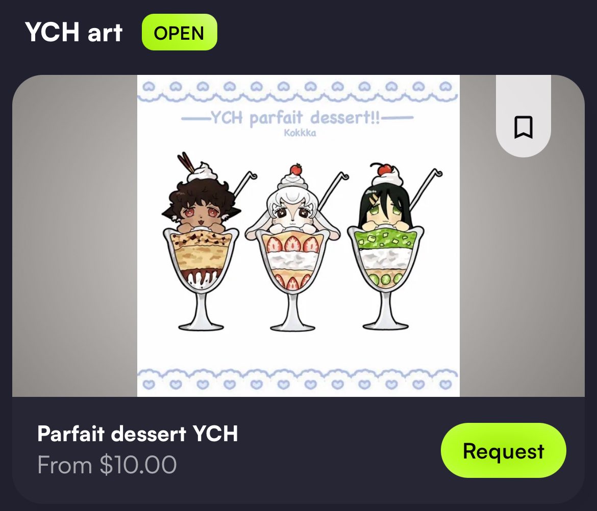 ko0kkka's tweet photo. @Twistxbo 10$ little cute parfait ych ❤️‍🩹

Vgen: https://t.co/O44Ib5qfxF https://t.co/A4eP9zWuqR