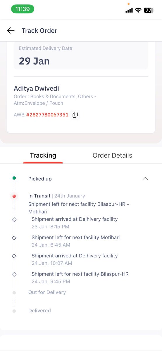 ajitdwivedy9's tweet photo. @help_delhivery @delhivery I have rqeuest to pick and deliver a courier. Delivey address is of Purnea Bihar and in tracking it's Showing Gurgaon Hariyan. No any number is there to connect. It's an essential document. Why you doing blunder mistake with customer consignment. https://t.co/6wZqePBI2q