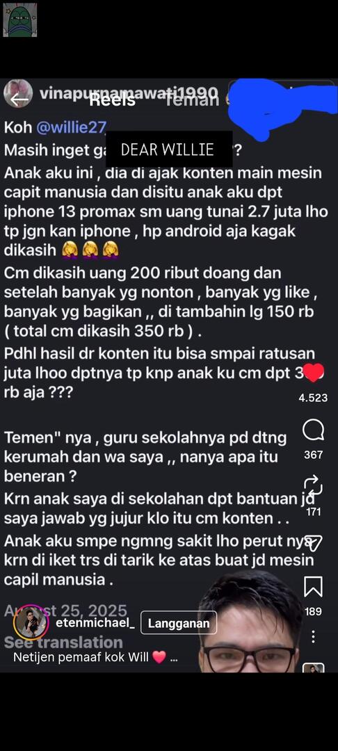 💚 ayo guys berbondong bondong gerakan unfoll dan boycott willi toni vilmei pokoknya yg tukang Giveaway gak masuk akal hadiahnya. Pada mau gak ya netizen indo. Soalnya parah banget dia nipunya 😭😭 selama ini ngibul. Ternak followers hasil giveaway palsu 😭😭