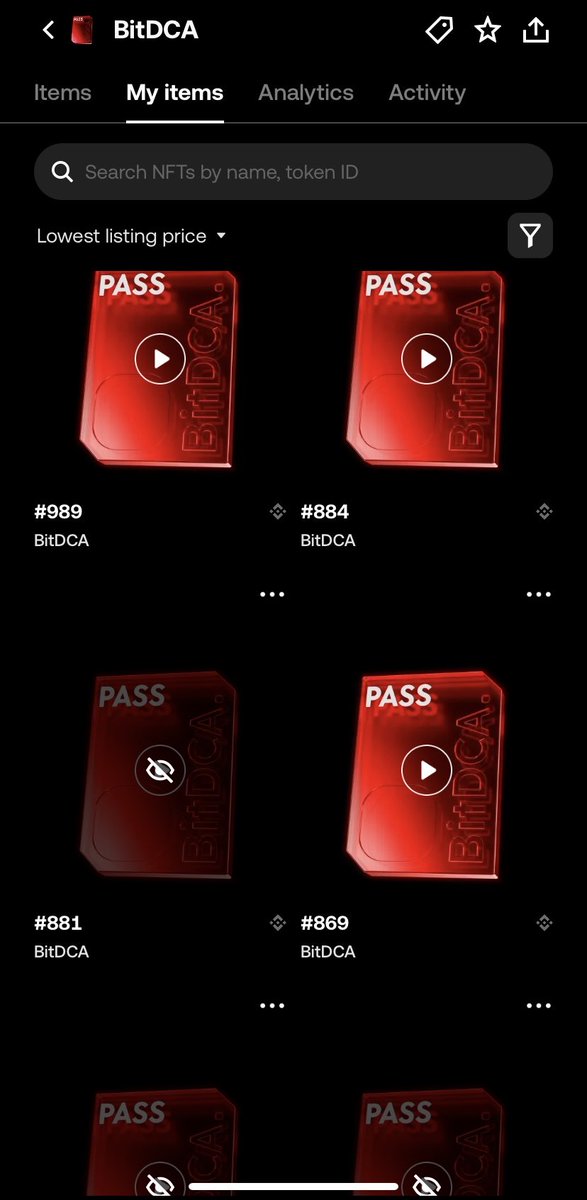 Gm. I have some NFT Founder Pass of <a href="/bitdcaOFFICIAL/">BitDCA</a> . I want to sell. Anyone interested ? Already listed on <a href="/MagicEden/">Magic Eden 🪄</a> BNB chain (they bridge from base chain) if someone want to buy BDCA token and stake it. This is a good deal.