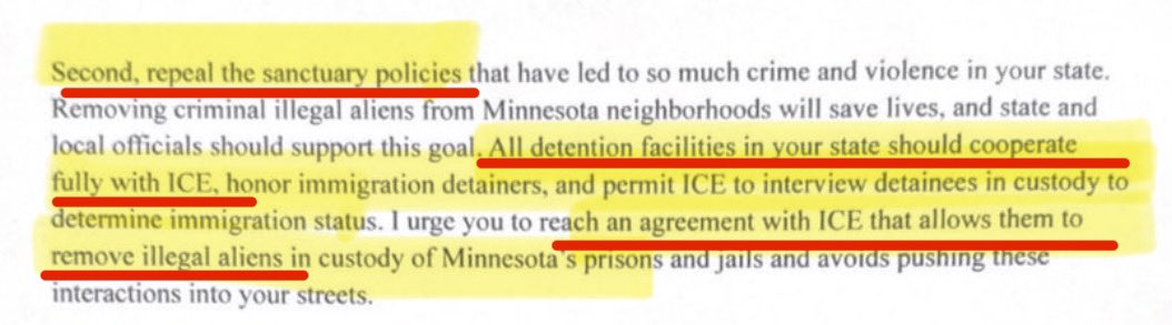 MikeBenzCyber's tweet image. Actually, it looks like the core demand is ending the illegal sanctuary state policies and letting ICE remove illegals. Why did you leave that out? Also, yes, the American people have a right to know if illegal aliens are implicated in MN’s voter files, especially after this.