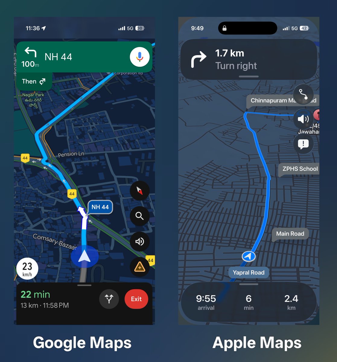Cartidise's tweet image. Google Maps &amp;gt; Apple Maps

It’s not even close.
