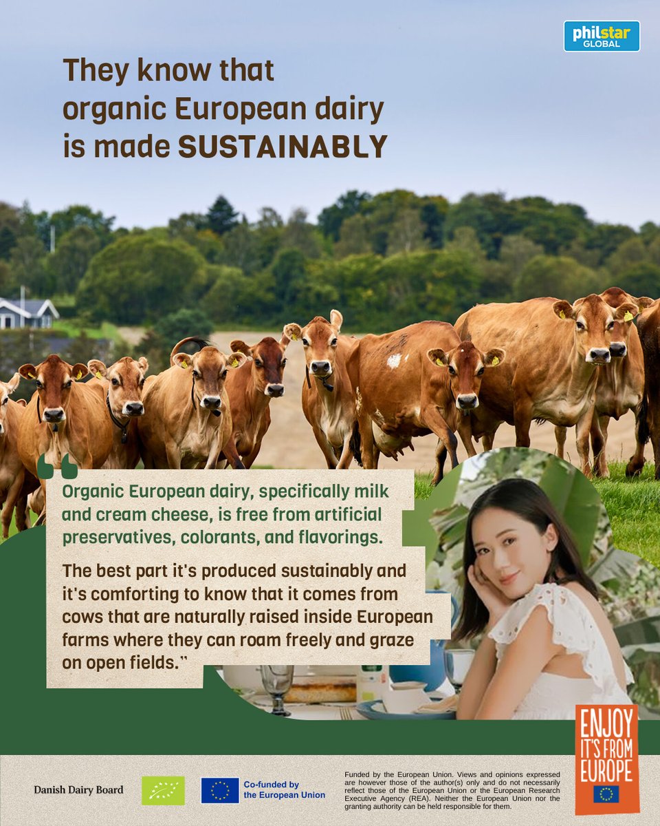 PhilstarNews's tweet photo. Why are Filipina influencers and moms Camille Co-Koro and Eizza De Baron choosing organic European dairy made from Denmark? They only want what’s good for their families, their home, and the planet.
#BrandSpace
#NaturallyGood #EnjoyItsFromEurope #EUAgriPromo #EUOrganicDairyPH https://t.co/bNRTEswJHr