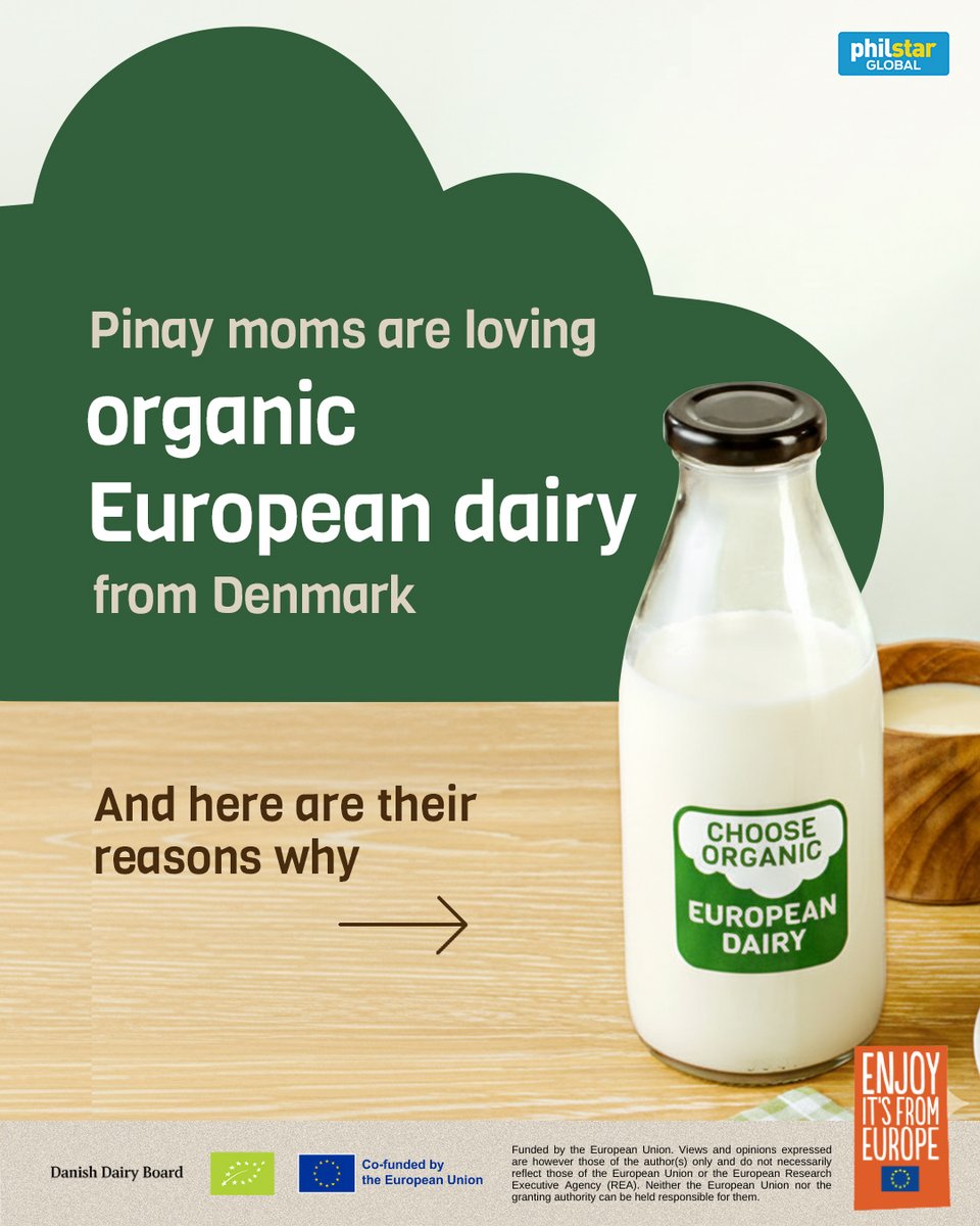 PhilstarNews's tweet photo. Why are Filipina influencers and moms Camille Co-Koro and Eizza De Baron choosing organic European dairy made from Denmark? They only want what’s good for their families, their home, and the planet.
#BrandSpace
#NaturallyGood #EnjoyItsFromEurope #EUAgriPromo #EUOrganicDairyPH https://t.co/bNRTEswJHr
