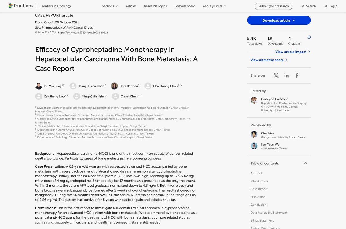 Yaygın Kullanılan ve Ucuz Bir İlaç Olan Siproheptadin, İleri Evre Karaciğer Kanserini Tedavi Etti!
Alerjik reaksiyonlar, kurdeşen (ürtiker), kaşıntı ve iştah artırmak amacıyla uzun yıllardır kullanılan siproheptadin adlı ilaca dair çarpıcı bir vaka raporu, Frontiers in Oncology