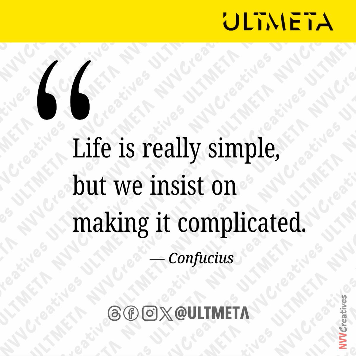 ultmeta's tweet photo. “Life is really simple, but we insist on making it complicated.”
— Confucius https://t.co/sTdih0vKj5