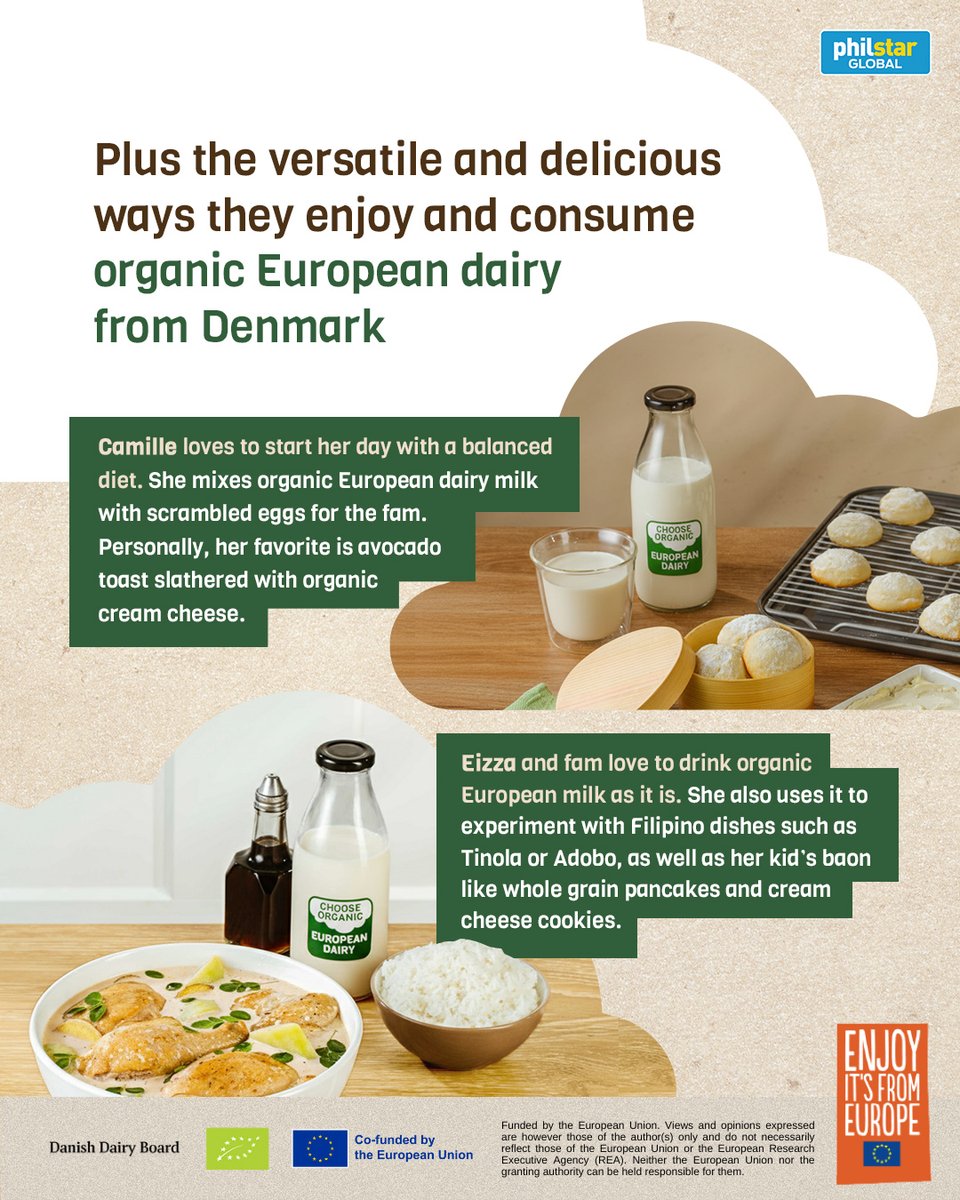PhilstarNews's tweet photo. Here are more reasons why they’re loving organic European dairy!
#BrandSpace #NaturallyGood #EnjoyItsFromEurope #EUAgriPromo #EUOrganicDairyPH https://t.co/PkfJ1TCLQv
