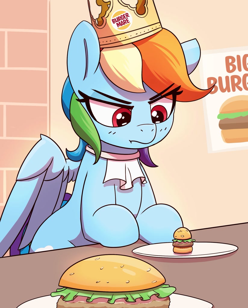 That is a very disgruntled Rainbow Dash right there.

Rainbow Dash Day is February 1st! Go submit: 

equestriadaily.com/2026/01/rainbo…

Header <a href="/pabbley/">Pabbley</a>