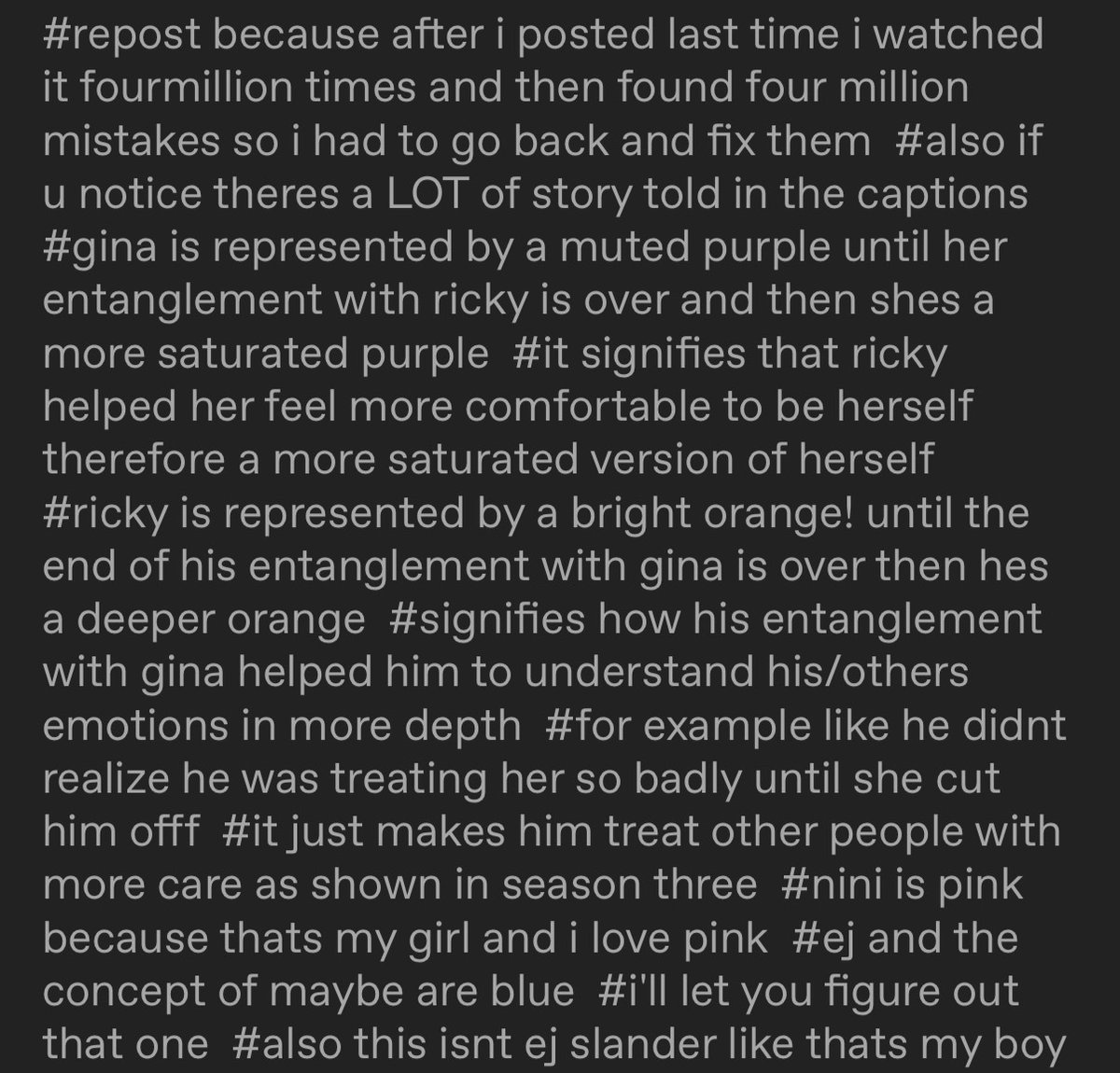 SIXBELOWZER0's tweet photo. Here’s some thoughts I put into the color coding that I posted with my tumblr post that I simply do not have the room to post here haha. Also as I read this I’m realizing tumblr cut off a lot of the tags. So there’s more. I guess I’ll leave that up to interpretation though. https://t.co/3PuI701hbx
