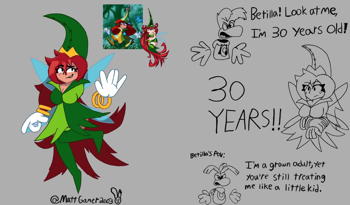 I’ve been in a Rayman mood recently so I decided to make my own take on Betilla the fairy.

Also since we saw Betilla creating Rayman in the reveal trailer for Rayman origins, I always interpret her as a mother figure for Rayman, so yeah there’s that.

#Rayman #fanart