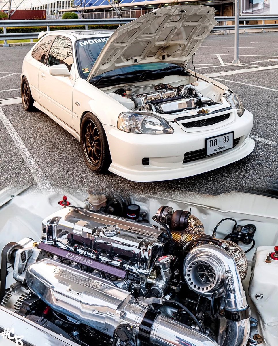 kingsofjdm's tweet image. How much HP does this civic have?!🤔🤔🤔