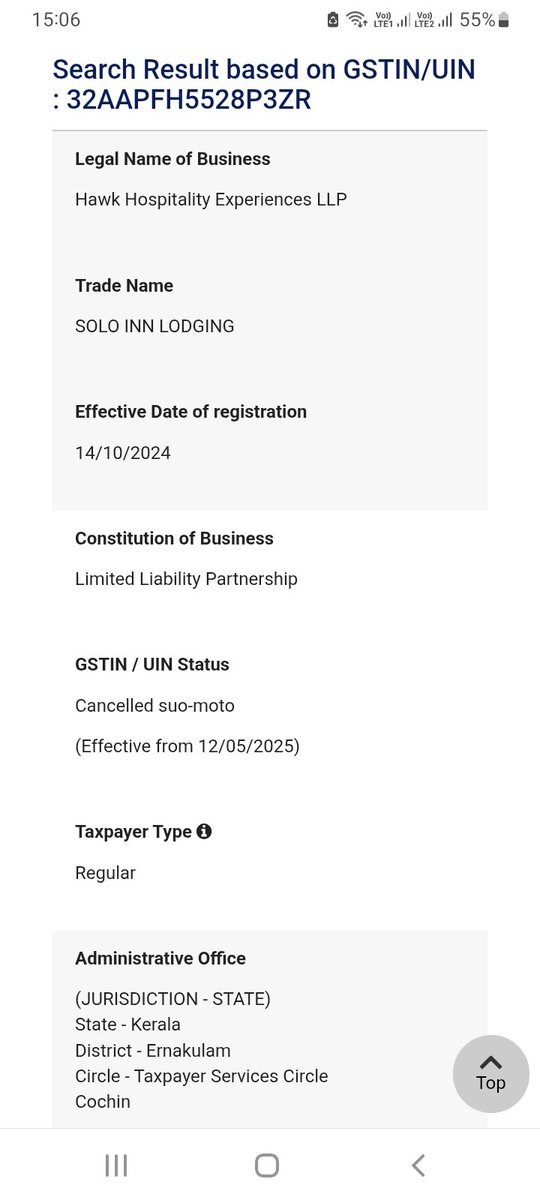 rushabhasheth's tweet photo. @cbic_india @GST_Council @IncomeTaxIndia @FinMinIndia @nsitharamanoffc Recently I visited this restaurant in Alappuzha and got this GST charged bill. But the GST no is cancelled since 12.05.25. Is this not violation? #gstfraud #gstevasion @Infosys_GSTN @InGSTPortal @PMOIndia https://t.co/2xPKNYSEBU