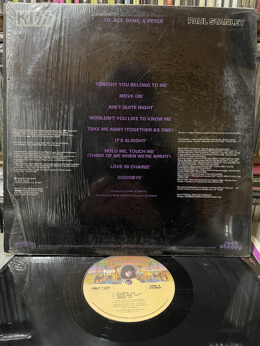 KISS, PAUL STANLEY / PAUL STANLEY 78年9月18日発売米盤orgレコード