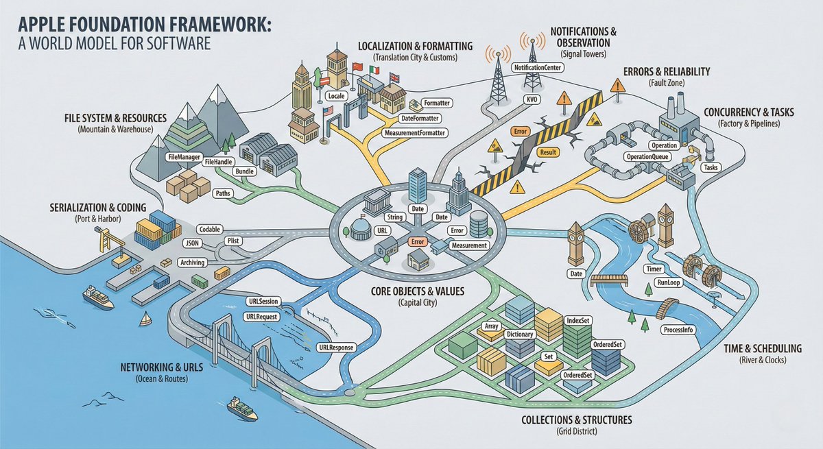 willwangcc's tweet photo. Apple Foundation Framework in one pic https://t.co/dHPwmmCumi