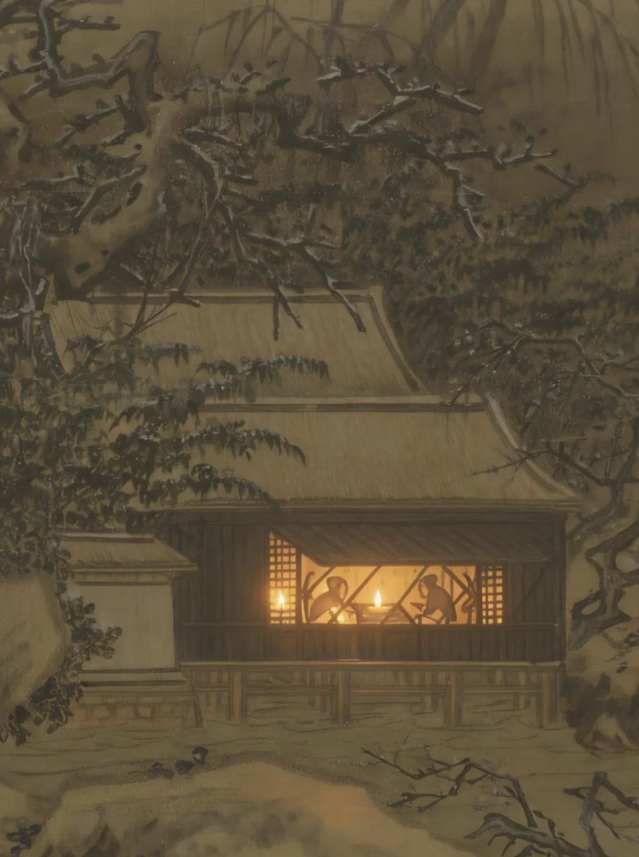 vanhanfu's tweet photo. In the Southern Song painting, winter was not desolation but elegance: snow, river mist, a lone boat, and the intimacy of friends indoors with tea and wine.

“Snow Hall Conversation” 雪堂客话图 by Xia Gui (Song Dynasty, 960-1127).
Palace Museum, Beijing. https://t.co/oBg9C4UTs9