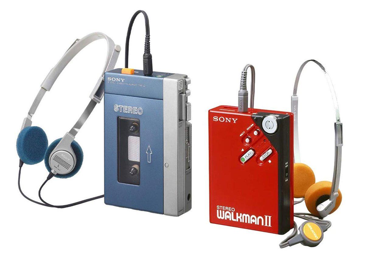 1979 Walkman and 1981 Walkman II, side by side