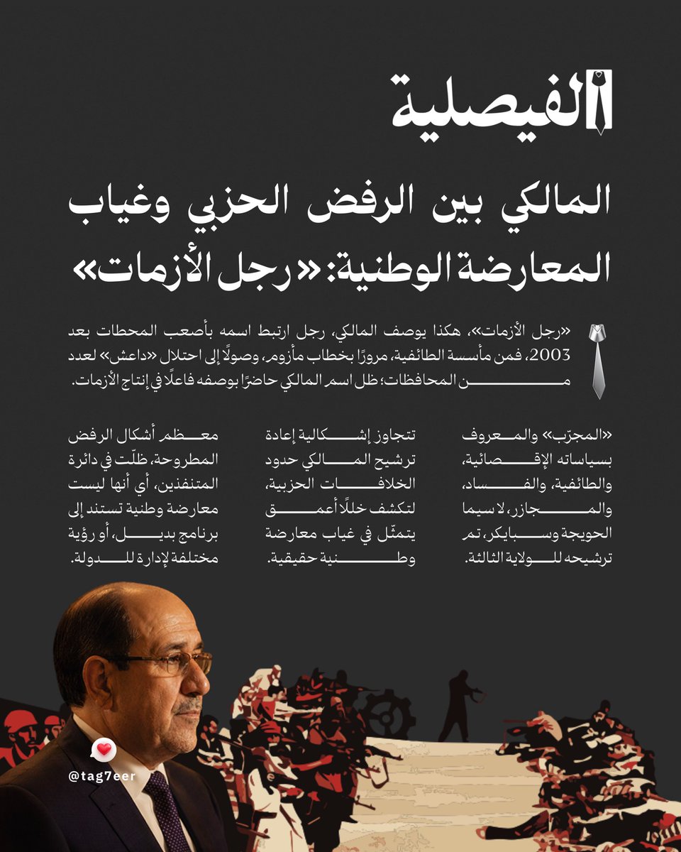 المالكي بين الرفض الحزبي وغياب المعارضة الوطنية

tag7eer.com/2026-23/