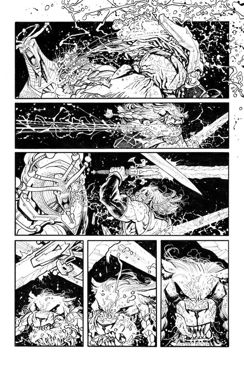 RyanOttley's tweet photo. Just in case you wanted to see a Battle Beast Page of layouts to final inks. https://t.co/OXOZAZp79k