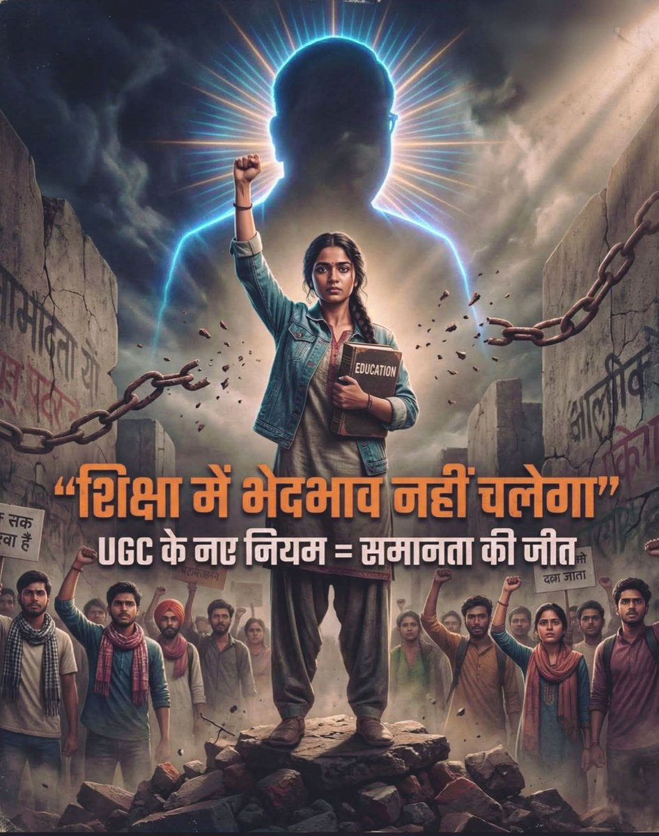 में UGC का समर्थन करता हूँ ताकि
विश्वविद्यालयों 
में
OBC, SC/ST वर्गो के साथ जातीय आधार पर भेदभाव न हो। #We_support_UGC_Act