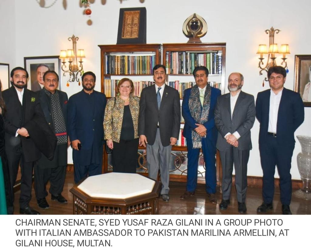 SenatePakistan's tweet image. Chairman Senate Syed Yousaf Raza Gilani hosted a dinner in honour of Marilina Armellin, #Ambassador of #Italy to Pakistan;  lauds Italy’s role in #Multan heritage revival 🇵🇰

@OfficeSenate
#Pakistan #Italy #heritage