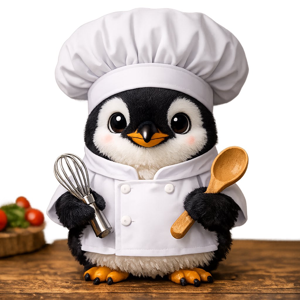 Humanevolvd's tweet image. A penguin cook