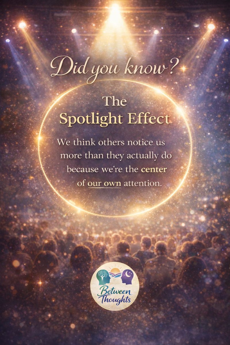 thoughts0916's tweet photo. Ever replay a small mistake in your head for hours?
That’s not reality — that’s the #SpotlightEffect.
Most people aren’t judging you.
They’re busy worrying about themselves.
💬 Agree or disagree?
#PsychologyExplained #Overthinking #EmotionalWellbeing #SelfGrowth https://t.co/UofdAs0W5u