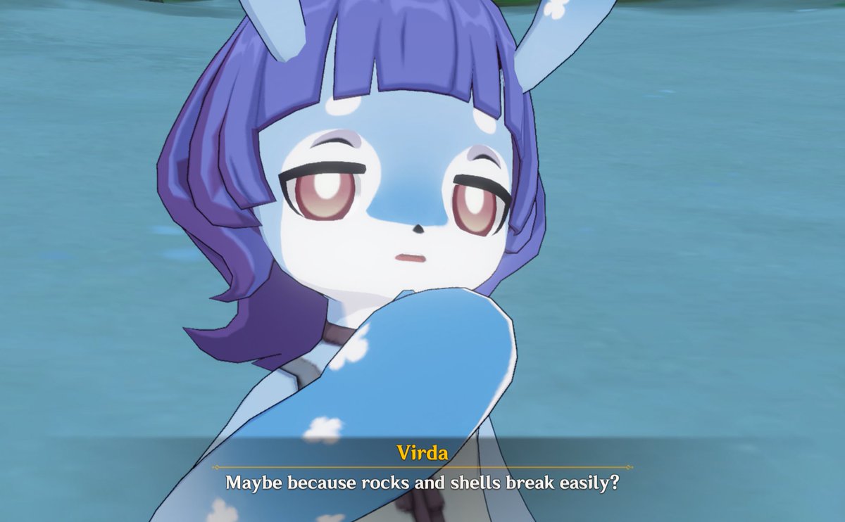 luluraemi's tweet photo. “maybe because rocks and shells break easily?”
“and gods do not?”

what a great question and answer neuvillette…. https://t.co/6bHyJVLL8u