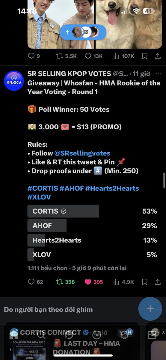 vxn0qrl's tweet photo. @SRsellingvotes for #CORTIS https://t.co/EzgNH7FRYi