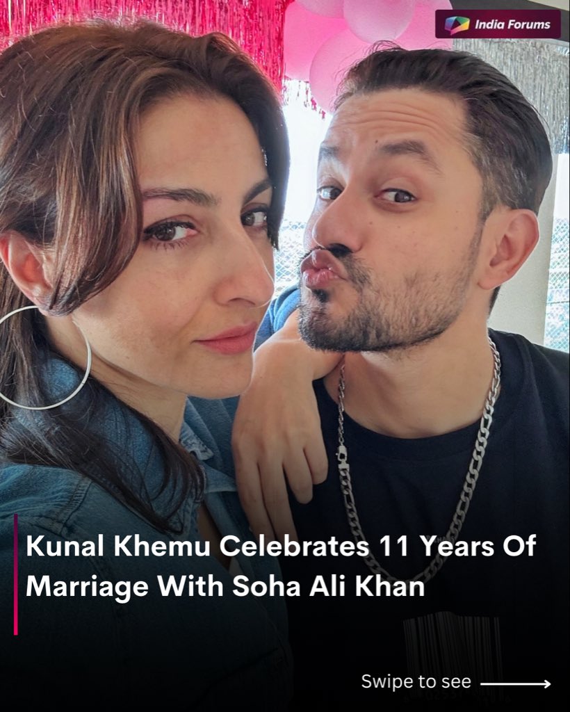 indiaforums's tweet photo. 11 years, countless memories and endless love 🩷 Kunal Khemu celebrates 11 years of marriage with his wife Soha Ali Khan, cherishing their journey filled with love, companionship and togetherness.
.
.
.
#KunalKhemu #SohaAliKhan #11YearsOfMarriage https://t.co/GSSJaQ81oX
