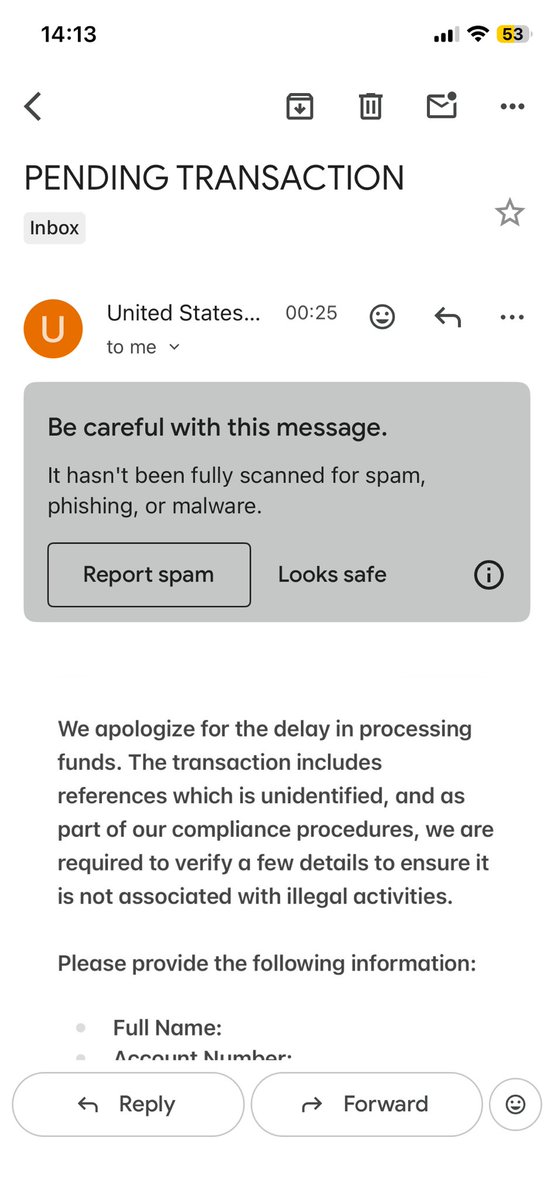 flowerbdream's tweet image. นี่คือเมลที่เราได้ เมลที่ส่งชื่อ us department of commerce กระทรวงพาณิชย์นี่แหละ ก็คือให้ใส่ข้อมูลตามรูปแต่ในใจเราคือไม่อยากให้ เลยเช็คเมลที่ส่งมาและกูเกิ้ลเมลของกระทรวงจริงๆ (แต่หาไม่เจอเหมือนเมลที่ได้)

เราเริ่มชัวร์ตรงที่เมลมันเป็น .com ถ้าเมลออฟฟิเชียลจริงๆควรเป็น .gov เลยถาม…