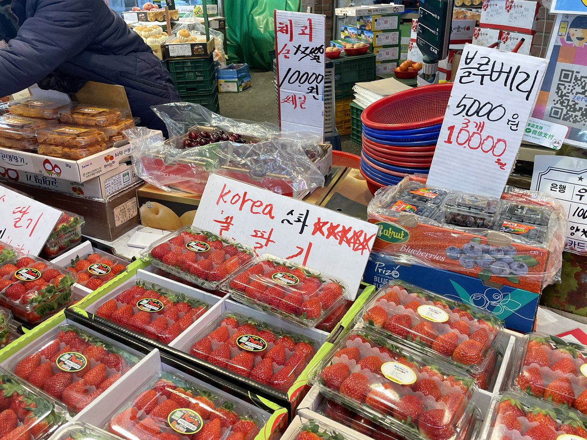 LifeLychee's tweet image. 담달 설시즌 과일 비싸지기 전에
망원시장
과일소ㅑ핑 레츠 고 ! 🍎🫐🍒

모바일 온누리 상품권쓰러 왔어!

시장 안쪽보다 입구가 훨씬 싼데,
모바일 온누리 상품권 못 써!
실물 상품권으로 바꿔오면 가능!

시장 안쪽은 입구에 비해
과일 가격이 2배까지 올라가 ㄷㄷ…
대신 모바일 상품권 쓸 수 있는…