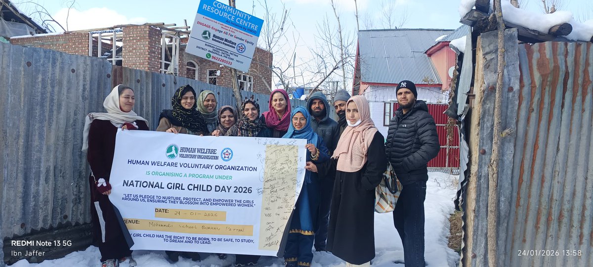 HwvoK's tweet photo. HWVO Celebrates National Girl Child Day,On 24th January-2026,Human Welfare Voluntary Organization organized a Legal Awareness and Sensitization Programme on the occasion of National Girl Child Day at Mohammadia School, Buran, Pattan Baramulla. https://t.co/vTjOPBgN2I
