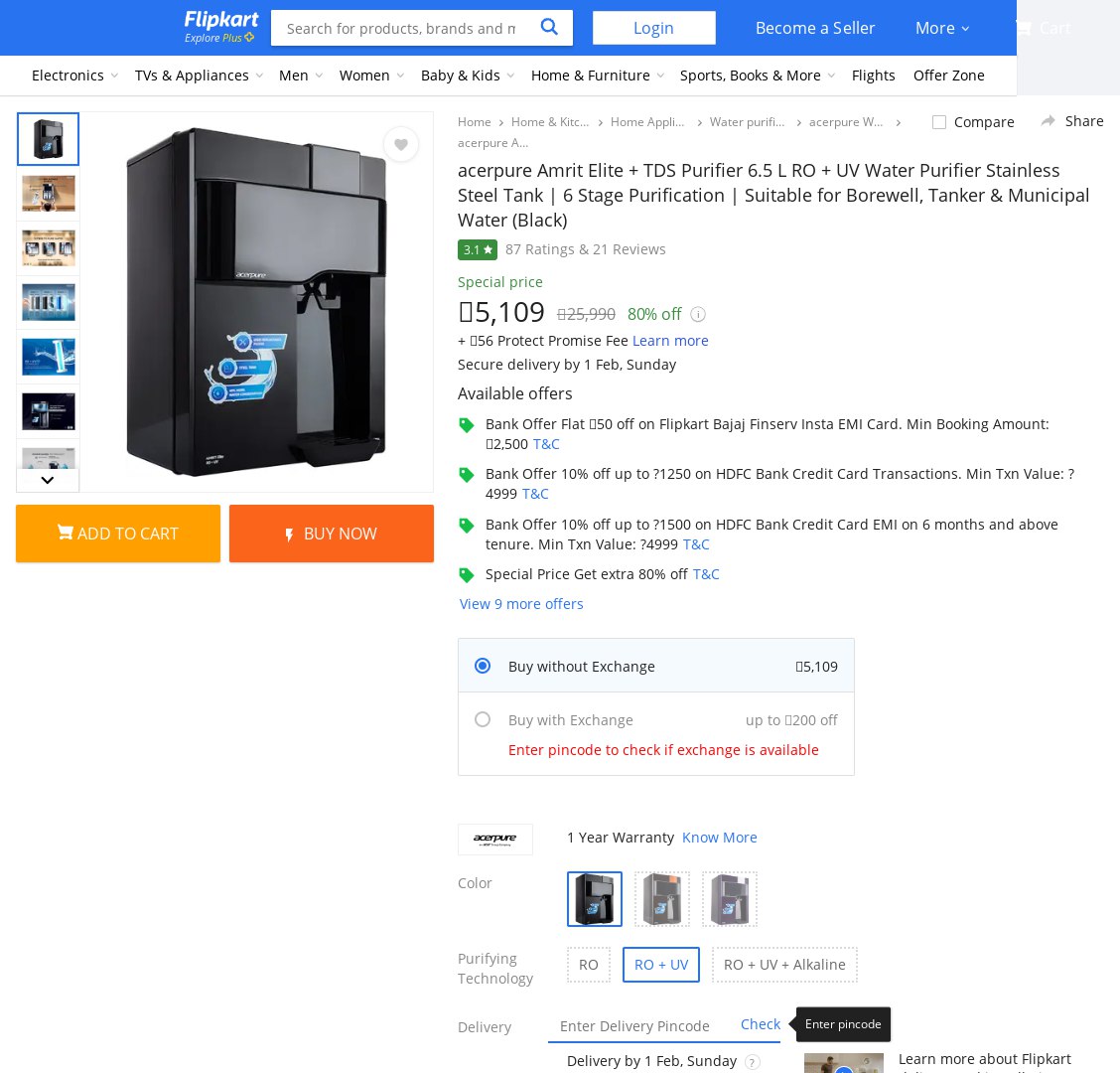 DealZille's tweet photo. ๐จPure water, pure savings
https://t.co/1LptJNFh38
Acercerpure Amrit Elite 6.5L RO UV Water Purifier: โน5,109 (MRP: โน19,650)
Selling fast #ad #WaterPurifier #ROUV #Deal https://t.co/KuhTOA9kqj