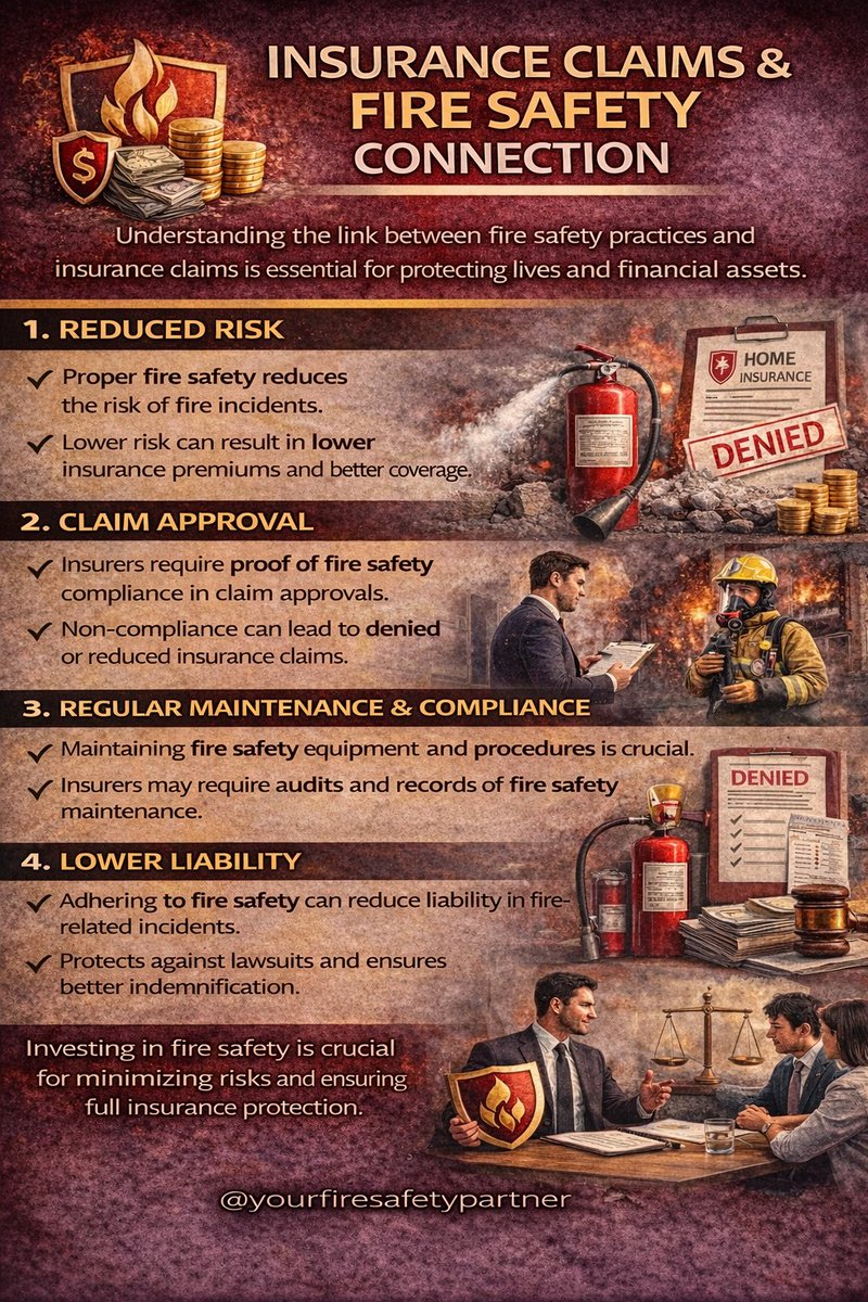 firesafetytips's tweet photo. 🚫 Fire happened. Insurance denied.
Reason? Poor fire safety compliance.
No records. No maintenance. No claim.
Protect lives and money — both matter.
Stay compliant. Stay covered.
🤝 Your Fire Safety Partner https://t.co/3TyMtDeWH0
