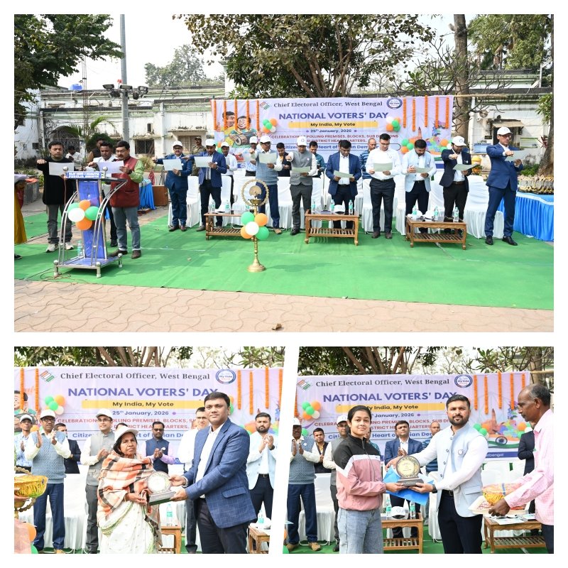 PuruliaSveep's tweet photo. National Voters’ Day was celebrated in Purulia District, West Bengal, under the District Election Officer (DEO).
@CEOWestBengal
@ECISVEEP
@DM_Purulia
@d_purulia https://t.co/GQVTCuXTDG