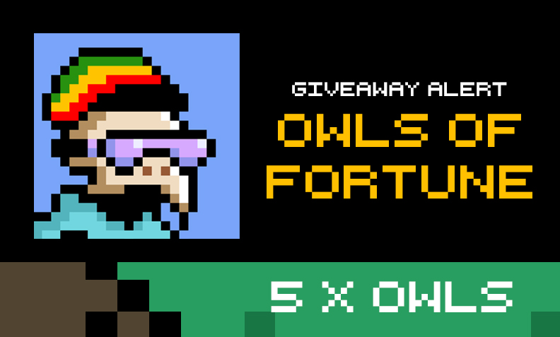 🦉🎁 OWLS OF FORTUNE REVIVAL GIVEAWAY 🎁🦉

To celebrate the comeback…
Winner will receive 5 owls from our Vault!

⏳ Ends in 48 hours

✅ Rules to enter:
1. Must Follow @OwlsOfFortune
2. must RT this tweet
3. Tag 3 friends

Winner announced in 48hrs.
Let’s bring the owl energy