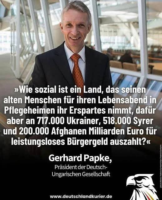 Wie sozial ist ein Land, das seinen älteren Menschen im Pflegeheim ihr Erspartes nimmt, während es Flüchtlingen Milliarden Euro für leistungsloses Bürgergeld gibt? Diese Frage stelle ich mir schon lange.
