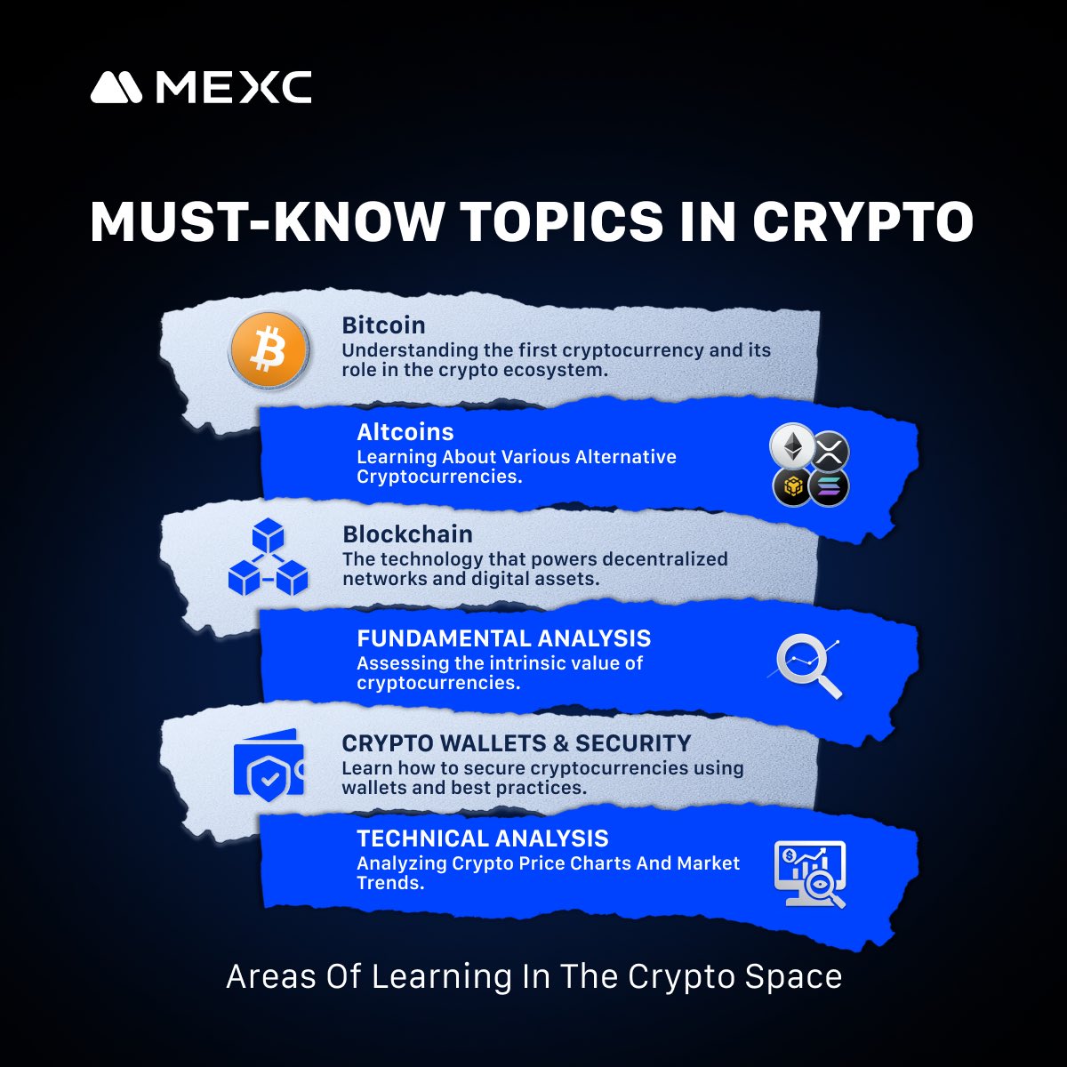 Sunday = Learn & Level Up 🧠🚀 Master the basics before chasing the  profits. Want more such informative tweets? Let us know in replies & follow  @MEXC_SouthAsia for daily crypto insights. 💙 #