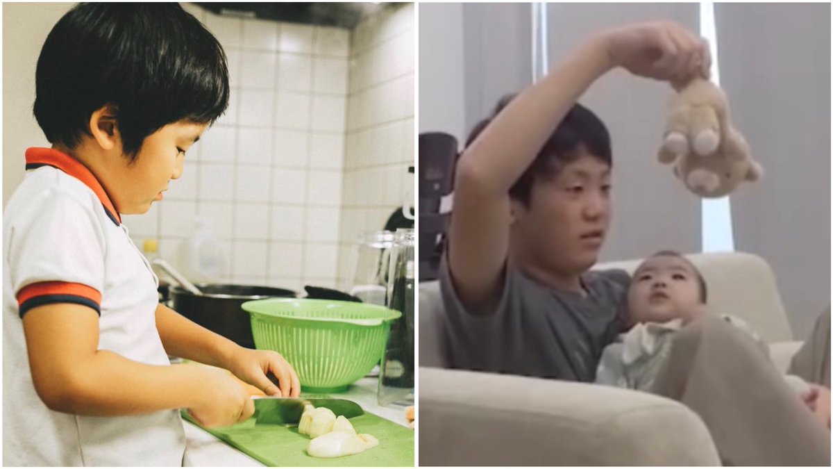 lolitascak3's tweet image. น้องบอกอยากลองเป็นลูกคนรองบ้าง รายการเลยไปเป็นพี่คนโตให้ แล้วมันหนักมากกว่าที่คิด ต้องเปลี่ยนผ้าอ้อม ทำกับข้าว น้องร้องไห้งอแงก็ต้องดูแล แล้วนึกสภาพ ‘เด็ก 12’ ดูแลเด็กคนเดียว ขนาดทีมงานเป็นผู้ใหญ่มาทำยังเหนื่อย น้องเกิดมาก็โดนยัดหน้าที่ให้ กลายเป็นผู้ปกครองแทนพ่อแม่แท้ๆ