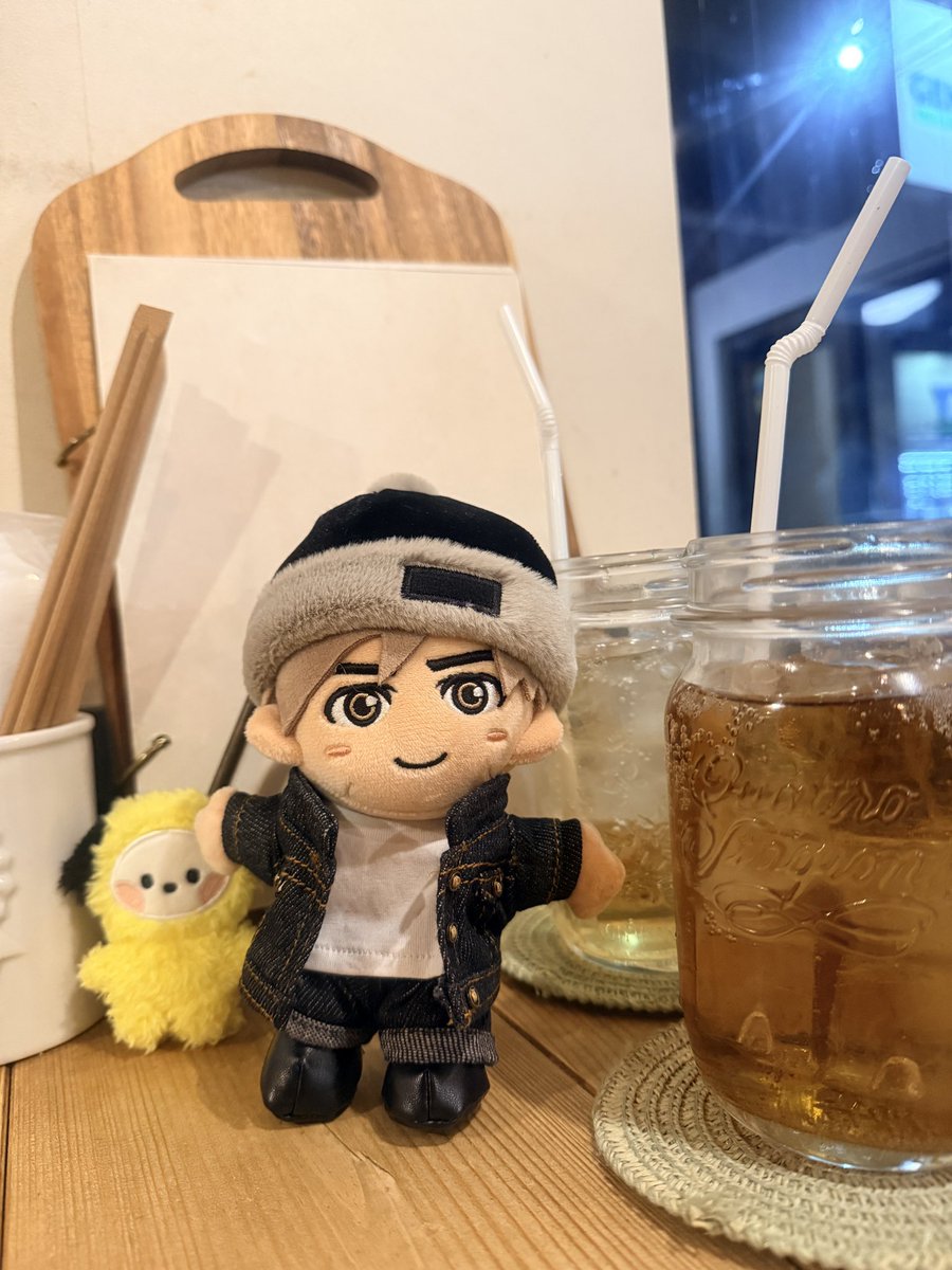 ぬいタク #木村拓哉 やっといっしょに外出。 美味しかったね🥰✨ チミ