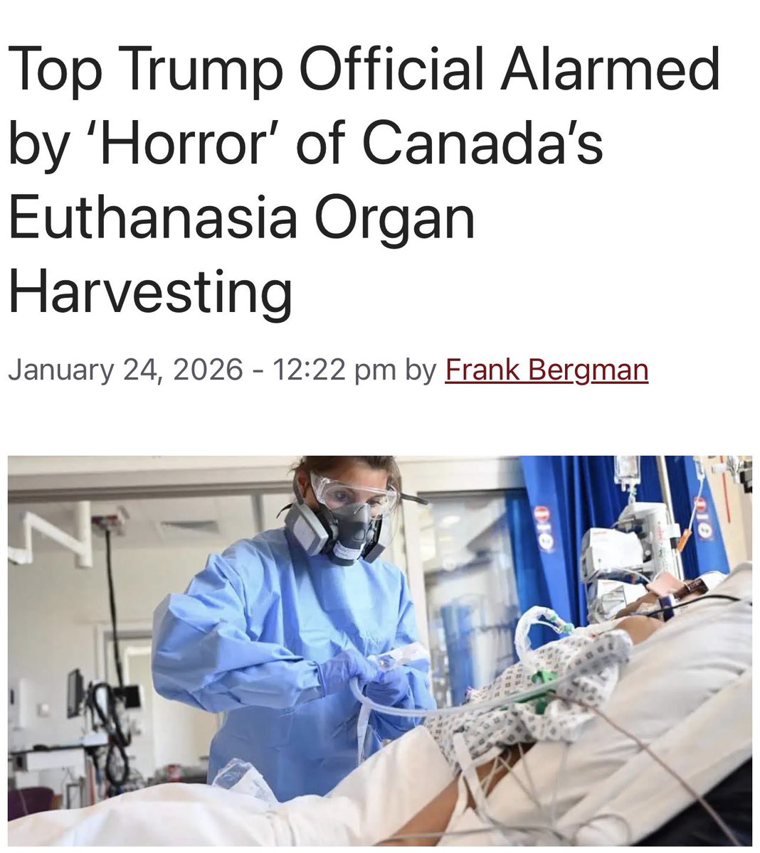 toobaffled's tweet image. A senior U.S. health official is sounding the alarm after explosive revelations that Canada’s government-run euthanasia program is now intertwined with organ harvesting, calling it a “strange new horror” that should terrify the world.

Jim O’Neil, the Deputy Secretary of the U.S.…