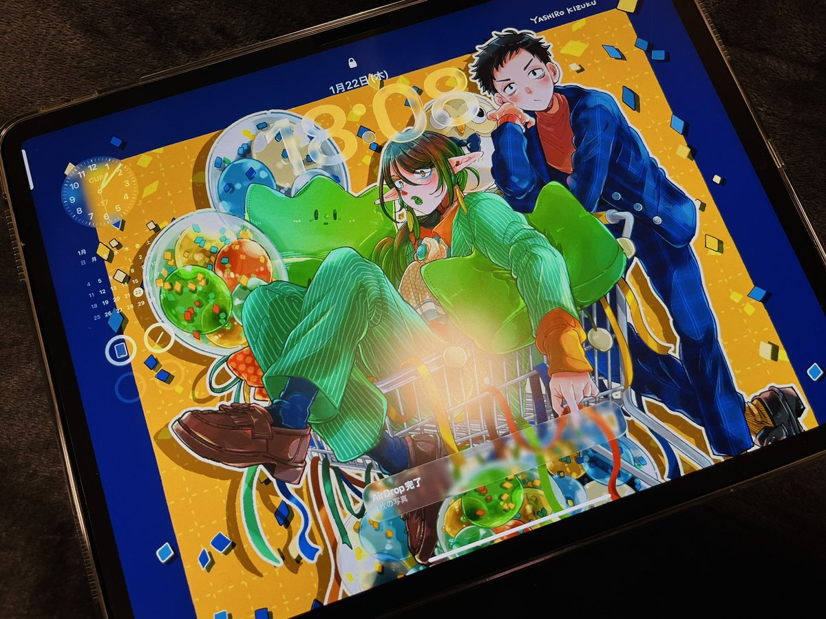 やっと新しいiPadで絵を描いてる🖼️ これはセットアップしたやつ 1月