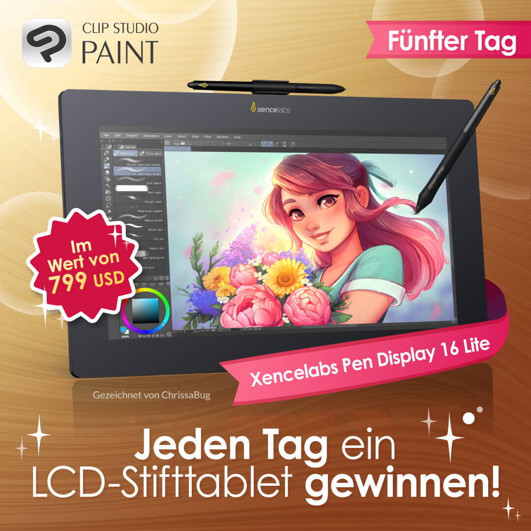 Gewinne jeden Tag ein Xencelabs Pen Display 16 Lite ✨
Preis bereitgestellt von <a href="/Xencelabs/">Xencelabs</a>.
Heute ist Tag 5!

Folge uns, tagge einen Freund und teile den Beitrag.
Jeder kann mehrmals mitmachen!

Bis 27.01, um 9:00 Uhr (MEZ)
clipstudio.net/de/news/202601…