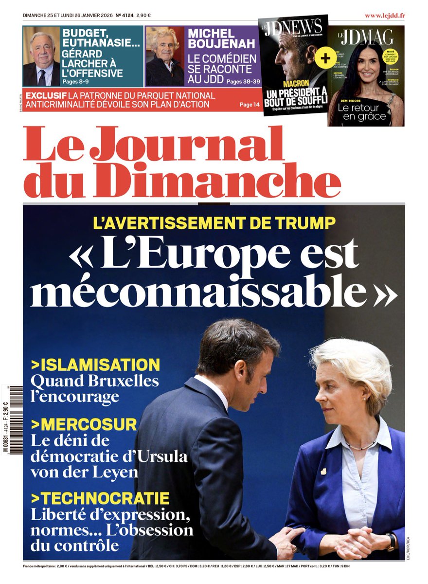 Cette semaine l’Europe a enfin renvoyé Trump à la niche mais rien à faire, les Mickey du JDD en restent à l’évangile selon Saint Donald